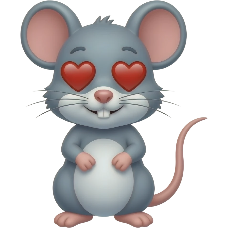 Mouse with heart eyes emoji