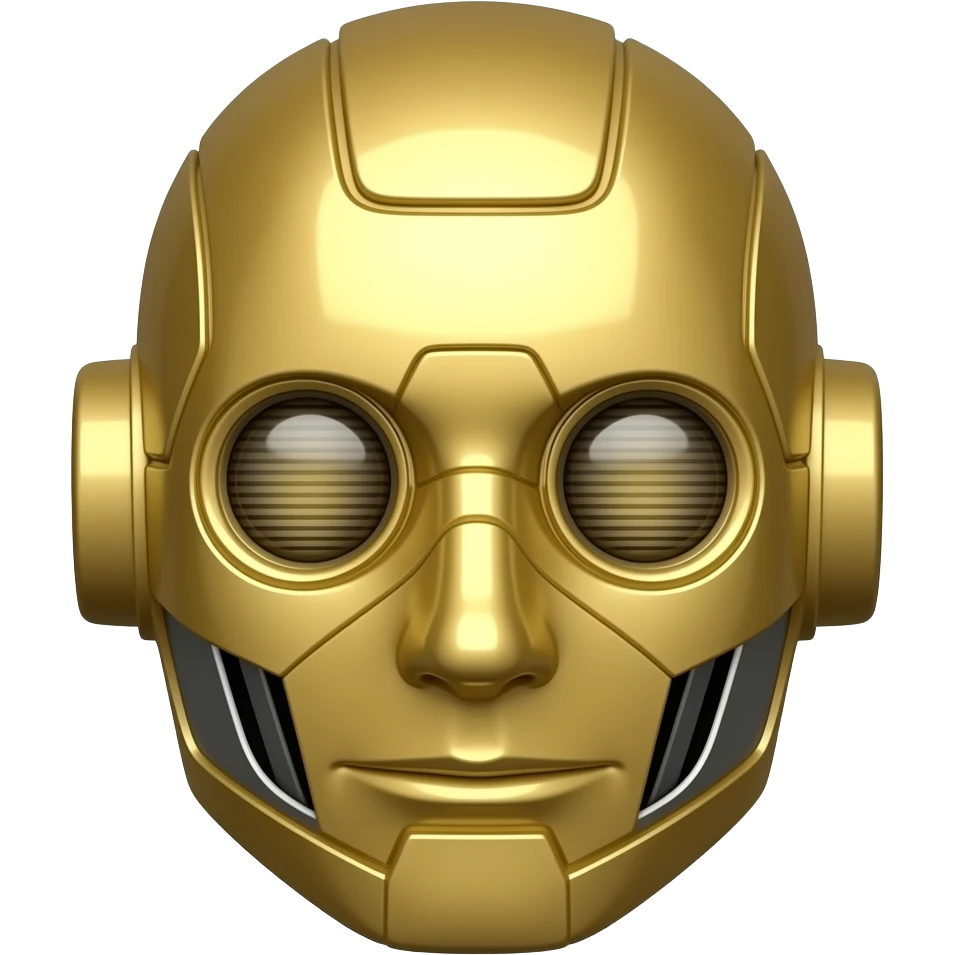 gold robot face emoji