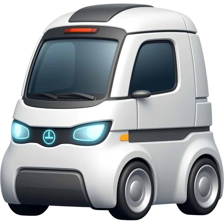 white delivery robot emoji