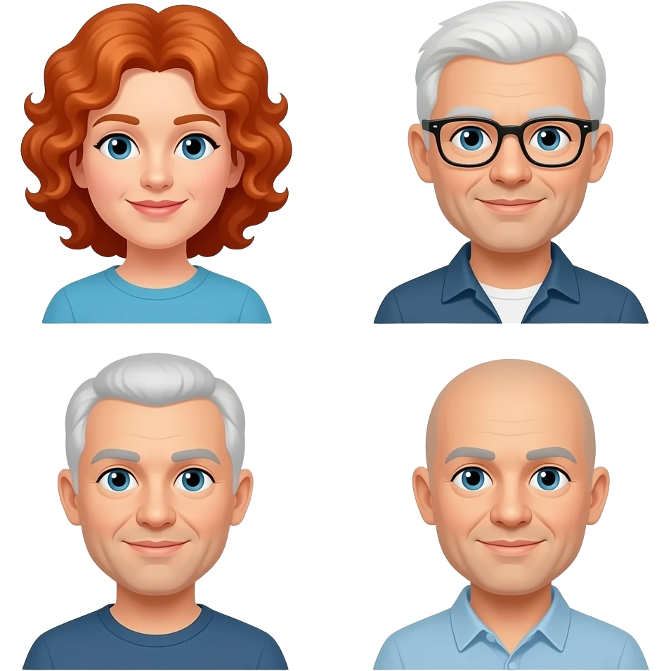 🦰🦱🦳🦲 emoji