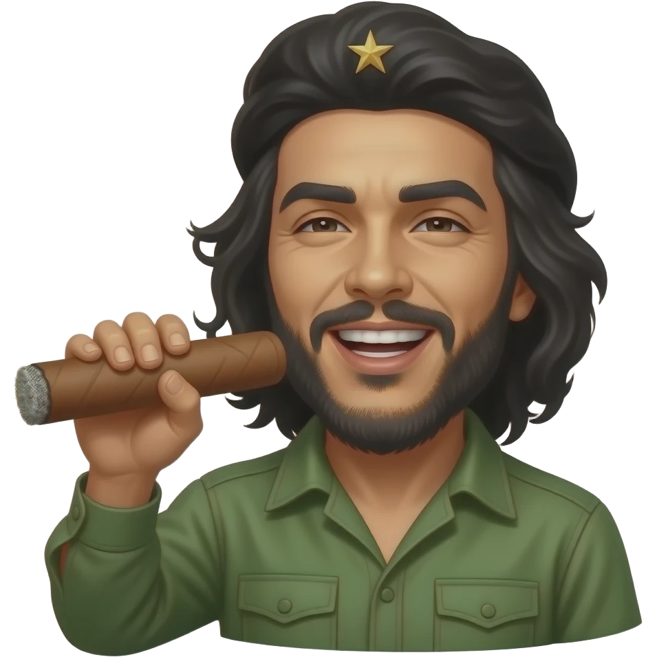 che guevara laugh big cigar hand emoji
