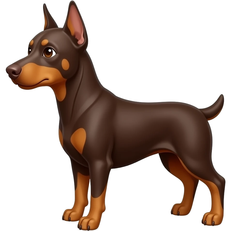 Brown doberman small enough to use in a text message emoji