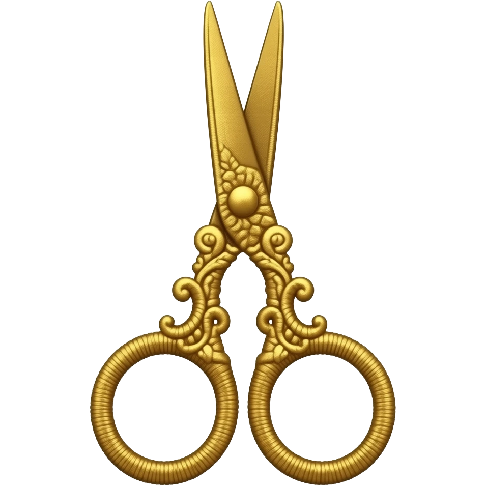 gold embroidery small decorative vintage scissors open emoji