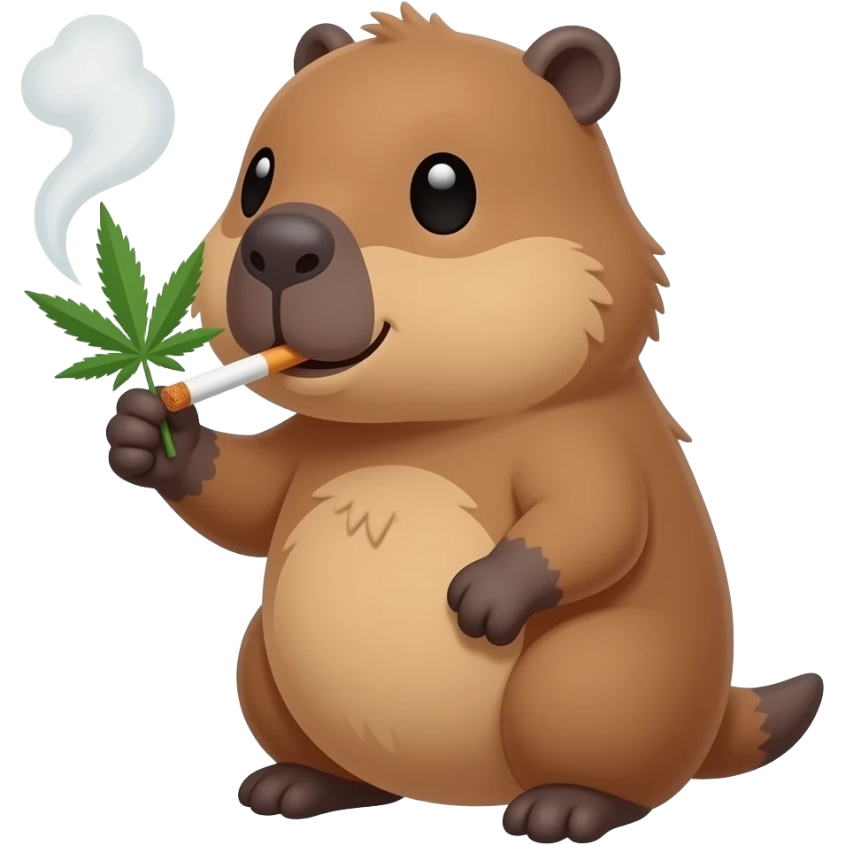 cute capybara smoking weed emoji
