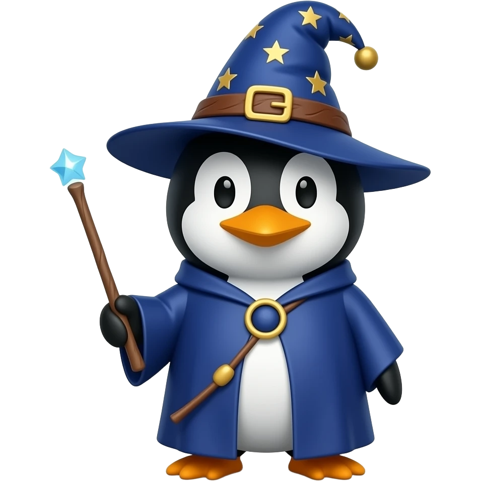 Penguin Wizard emoji