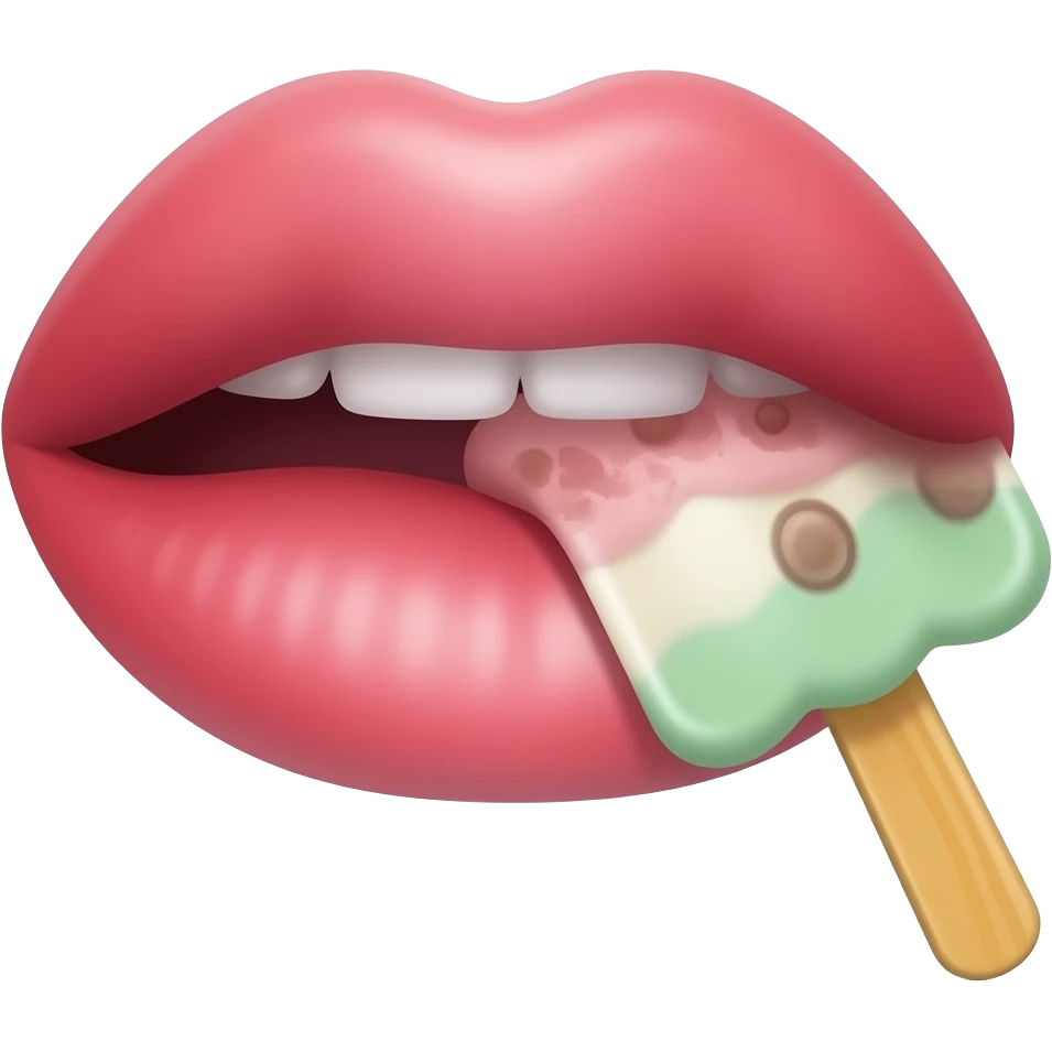 Boca sexi  y una paleta de helado emoji