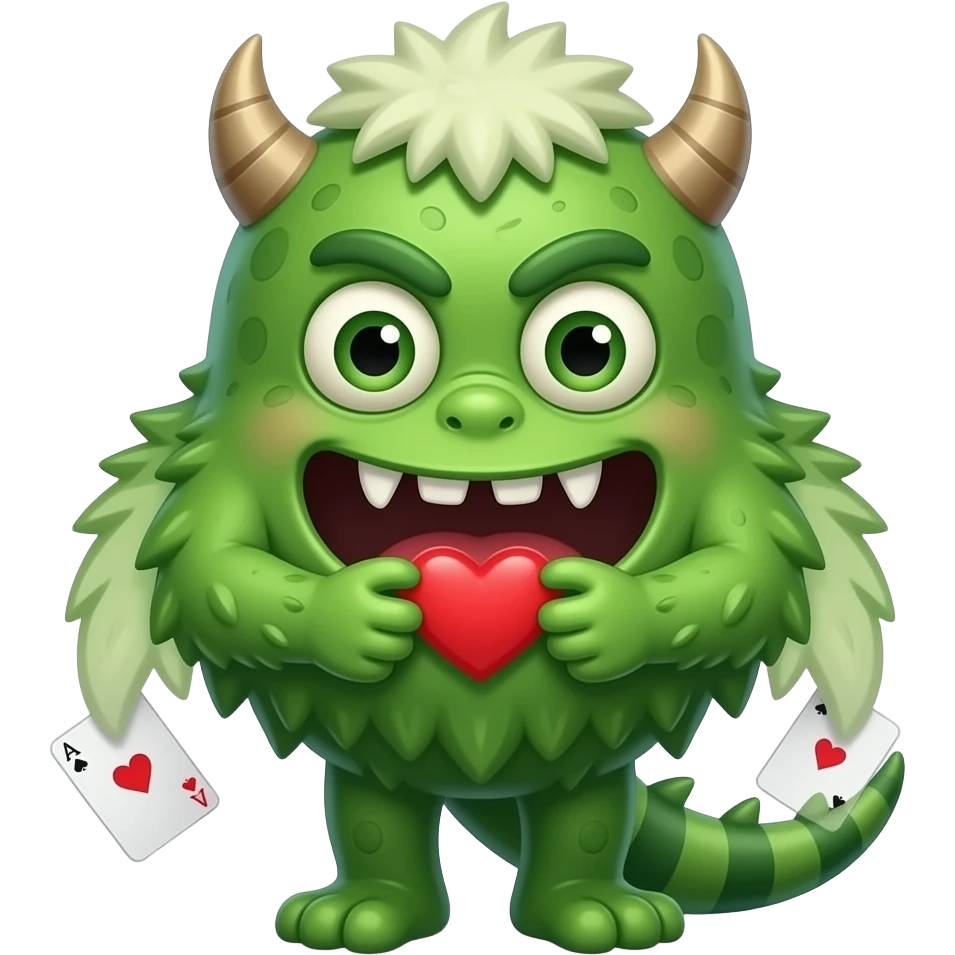 cartoon monster who loves betting emoji