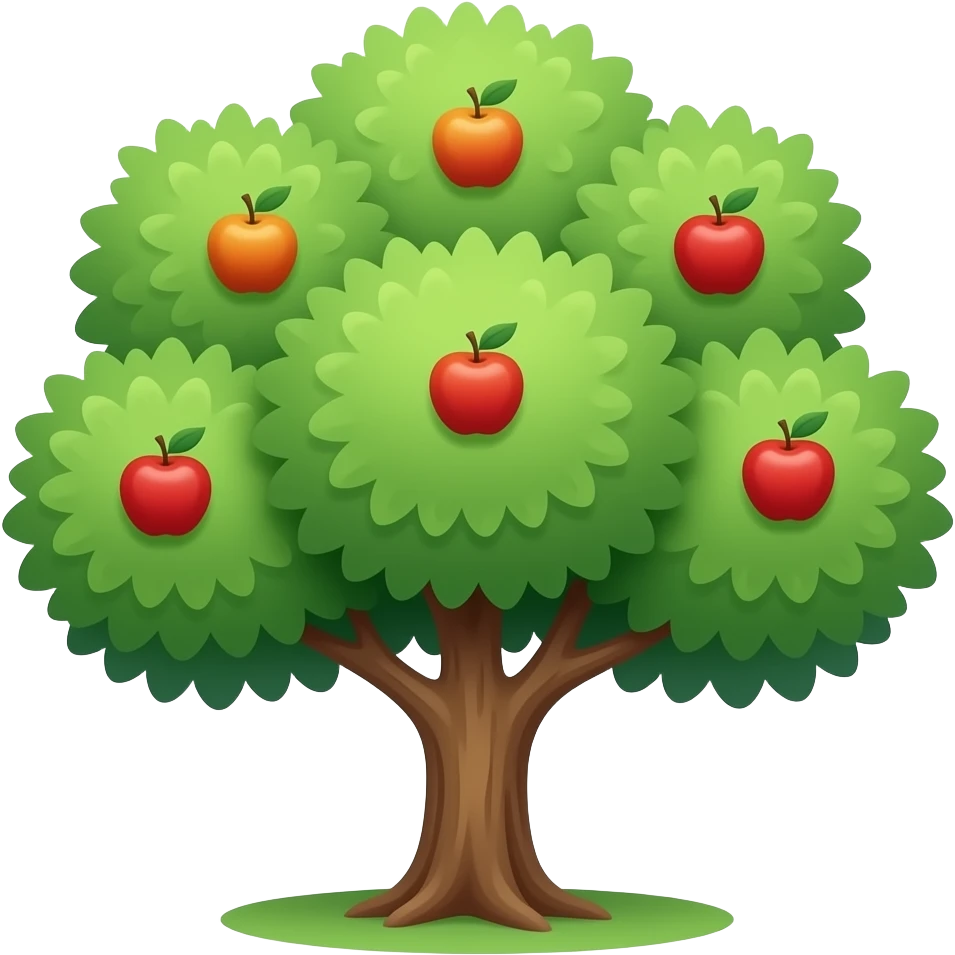 medium apple tree, no fruit emoji