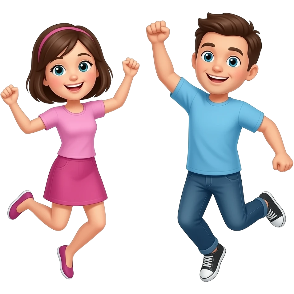 man and wife jumping backwards emoji