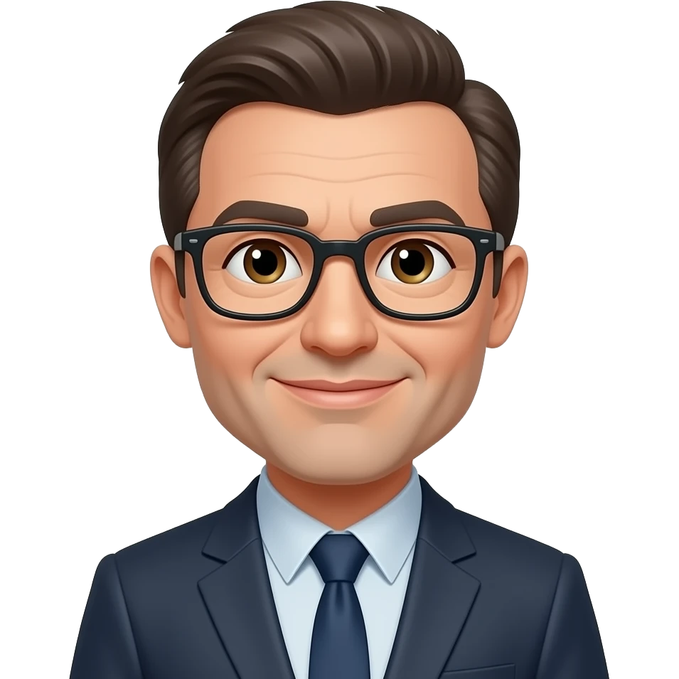 A 40 year oldteacher with glases and a comb over emoji