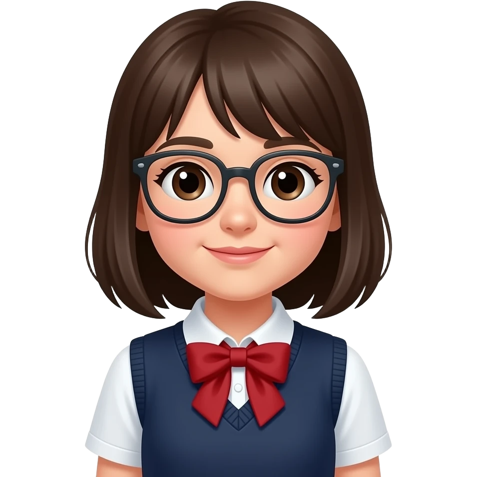 She is at school. emoji