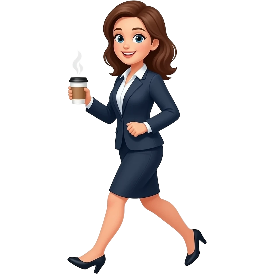 efficiency seeker woman that likes to rush between class but still needs coffee emoji
