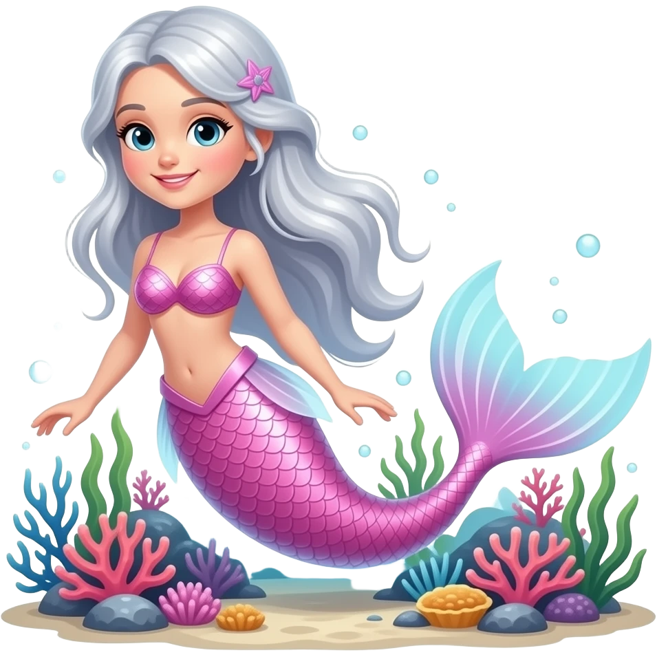 Pink mermaid's tale emoji