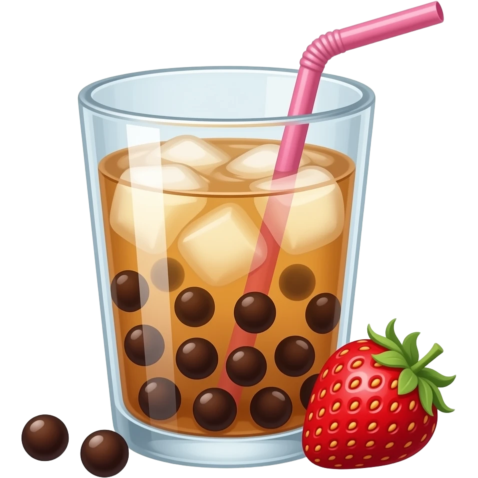 Strawberry boba emoji