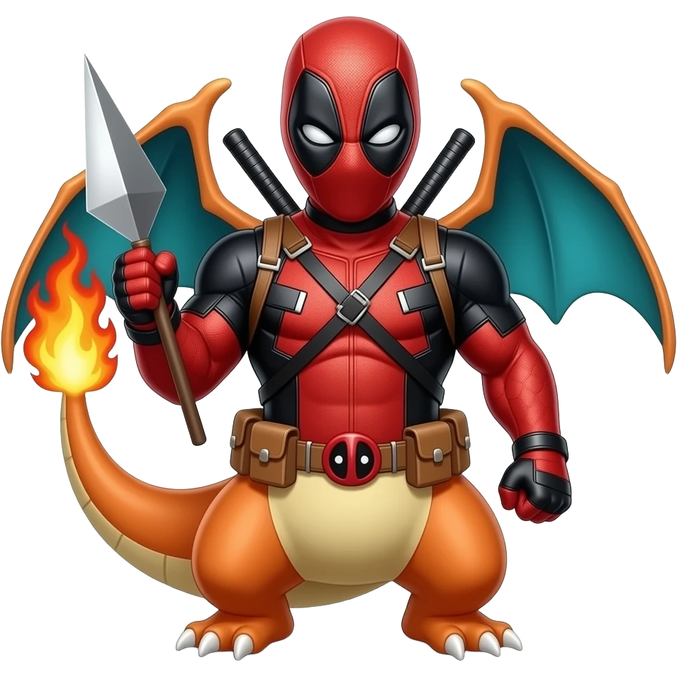 Charizard and Deadpool combined emoji