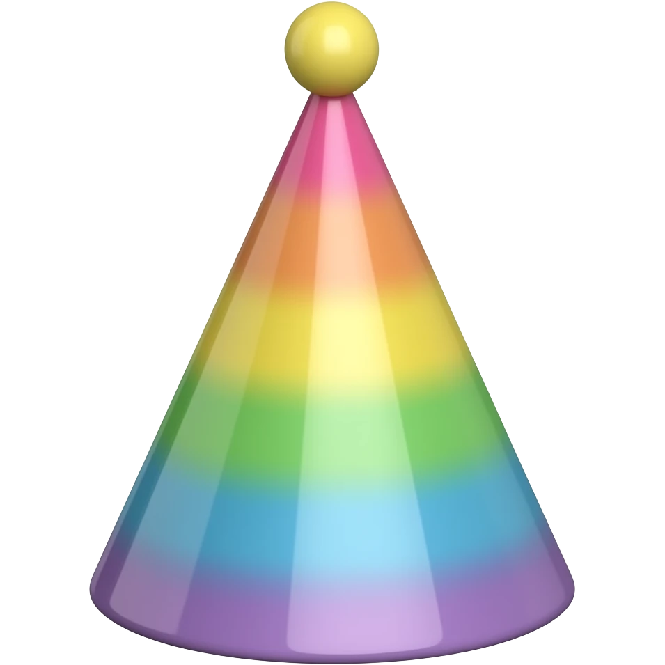 pastel rainbow party hat emoji