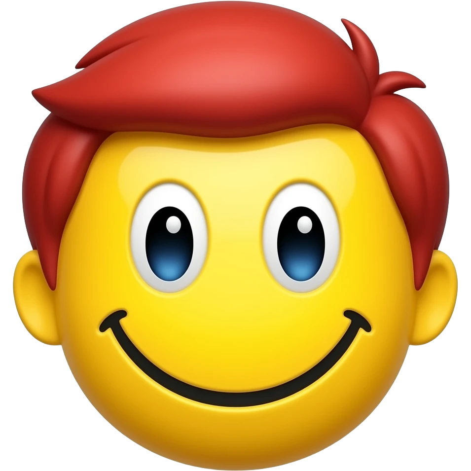 French yellow Smiley face with red hair emoji