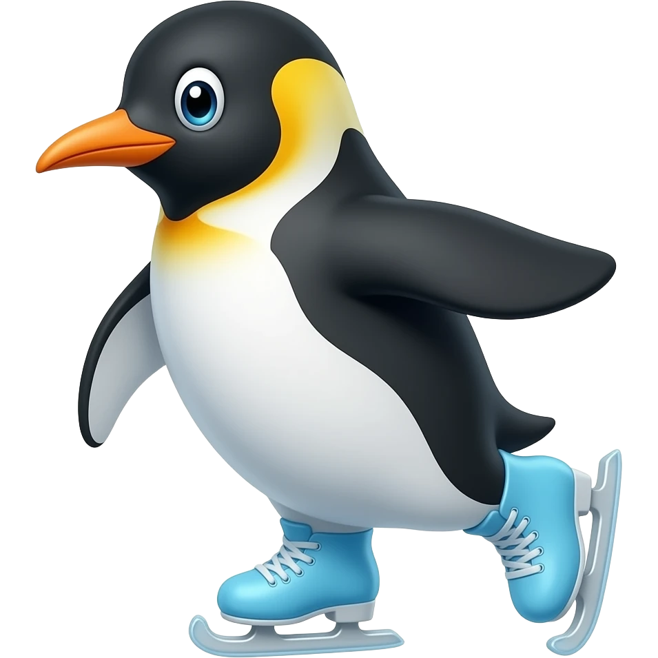 Penguin on ice skates emoji
