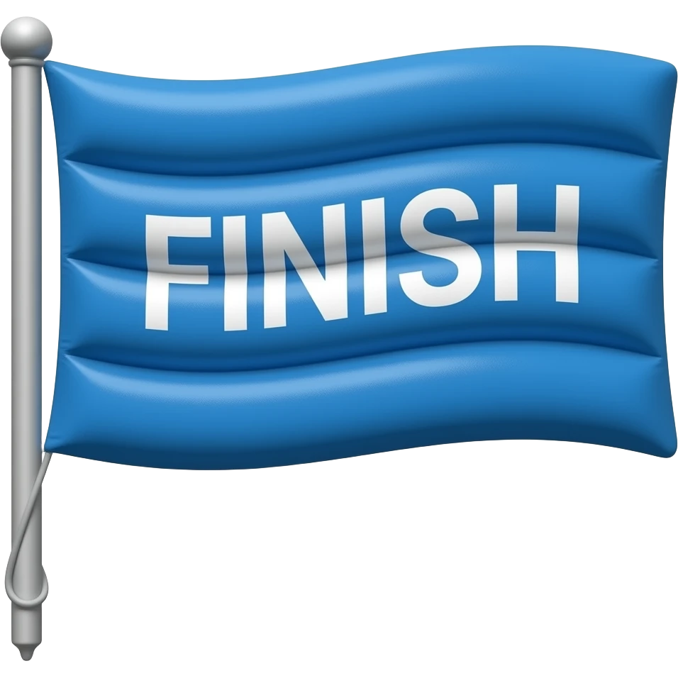 inflatable finish flag color 003B73 emoji