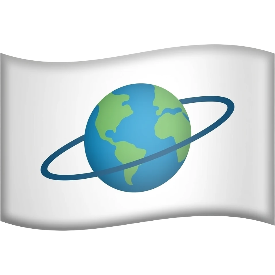 White flag with orbit on it emoji