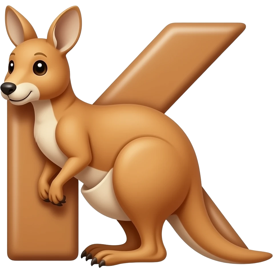 Kangaroo turns to letter K emoji