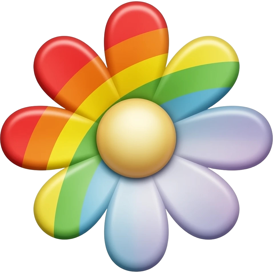 A rainbow flower emoji