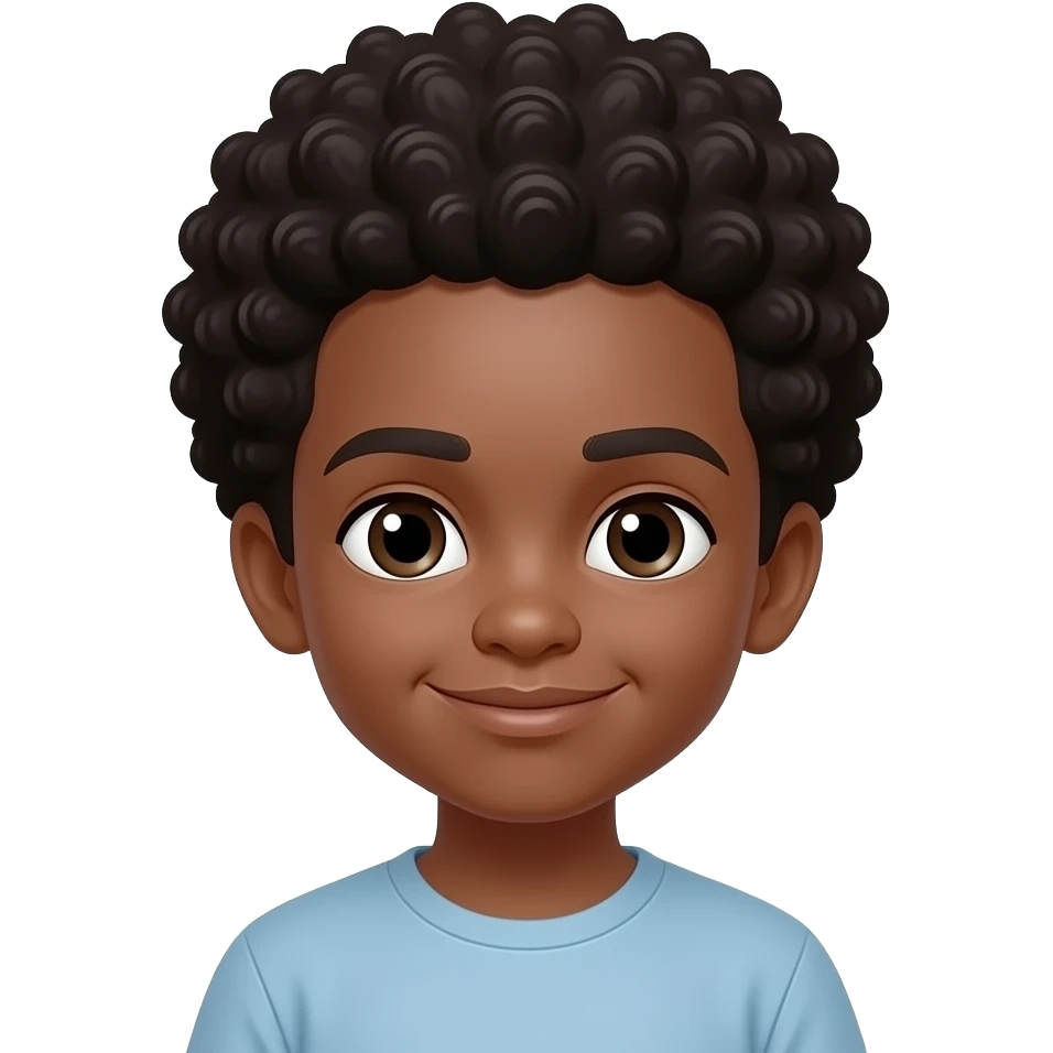 Black boy with a lot of hair emoji