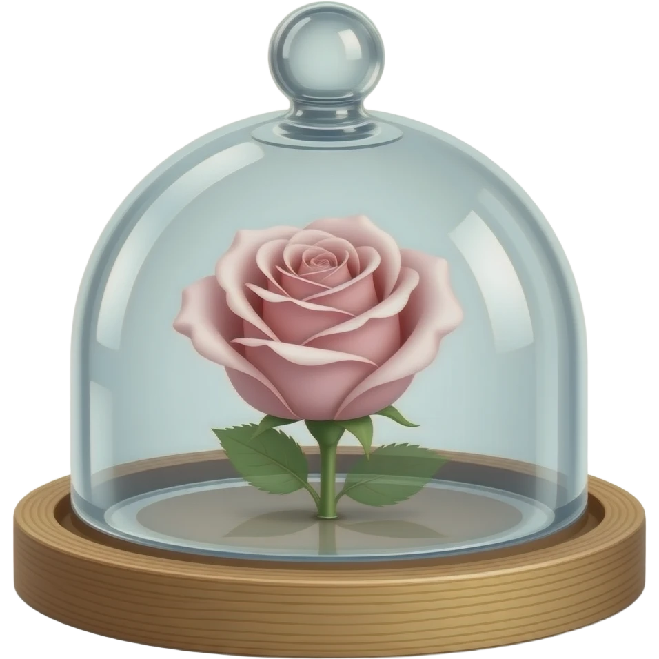 beautiful rose in dome like in the beauty and the beast emoji