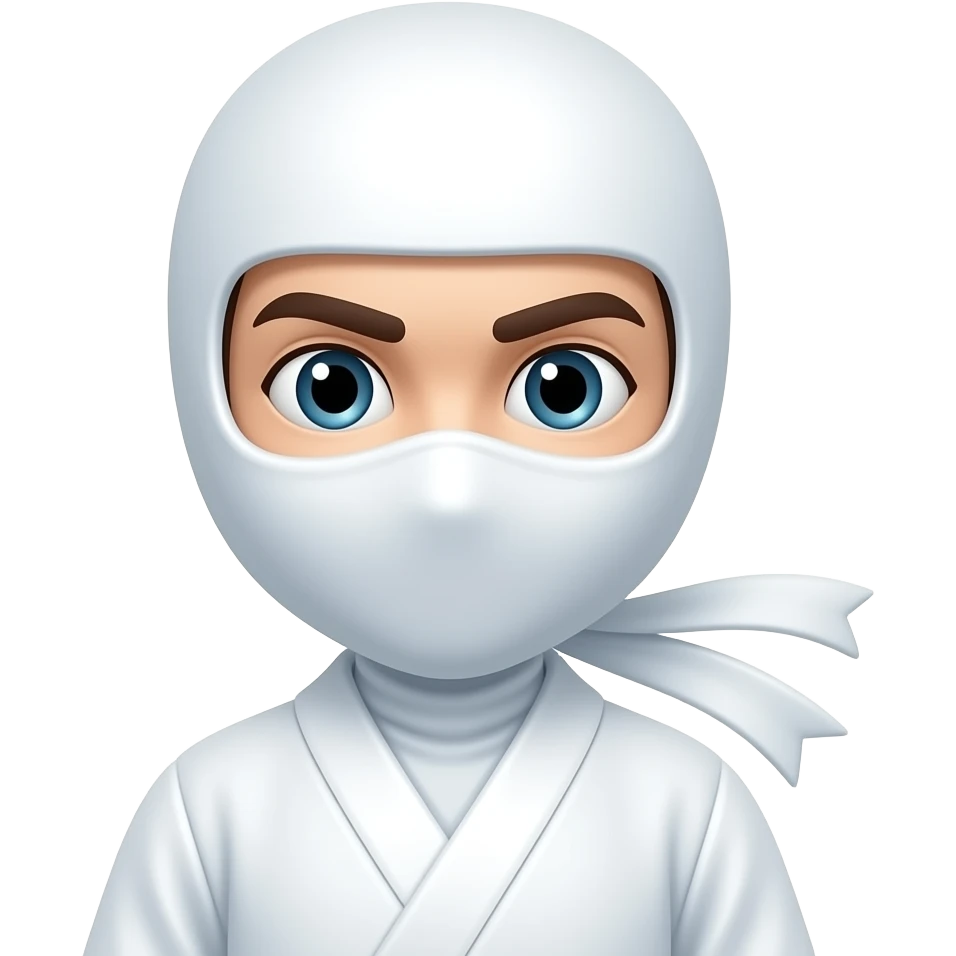 Ninja com roupa branca emoji