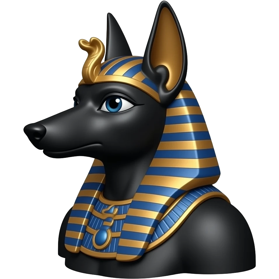 Proud Black, lapis rose gold, and anubis statue posed emoji