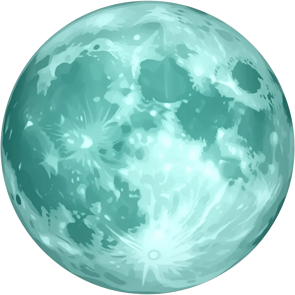teal moon emoji