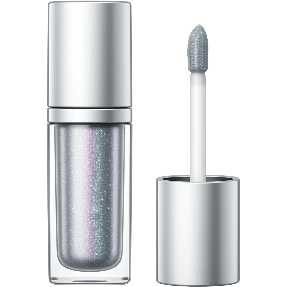 Silver holographic sparkle lipgloss emoji