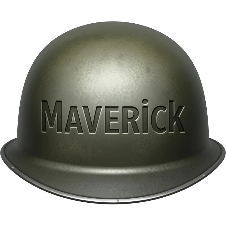 Real war helmet with maverick written on it emoji