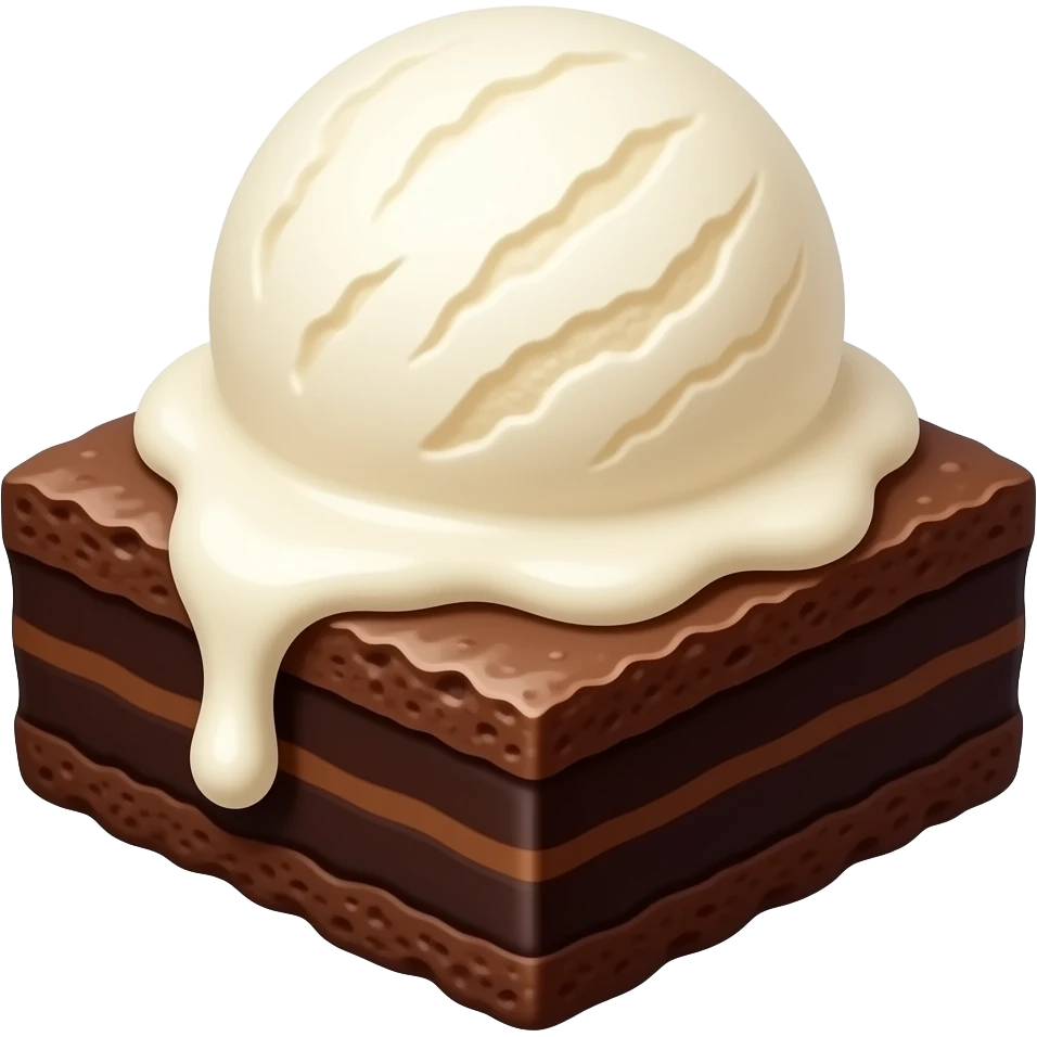 brownie with ice cream scoop emoji
