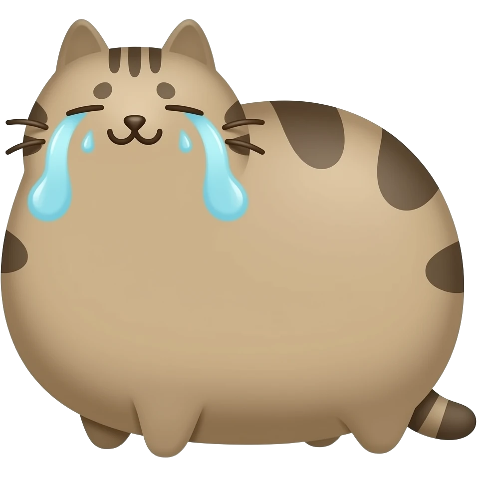 pusheen sweating emoji