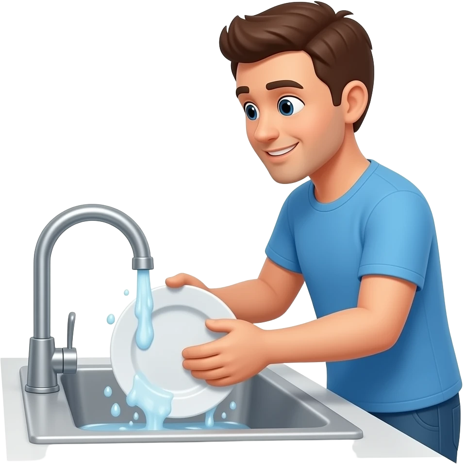 washing dishes in sink emoji