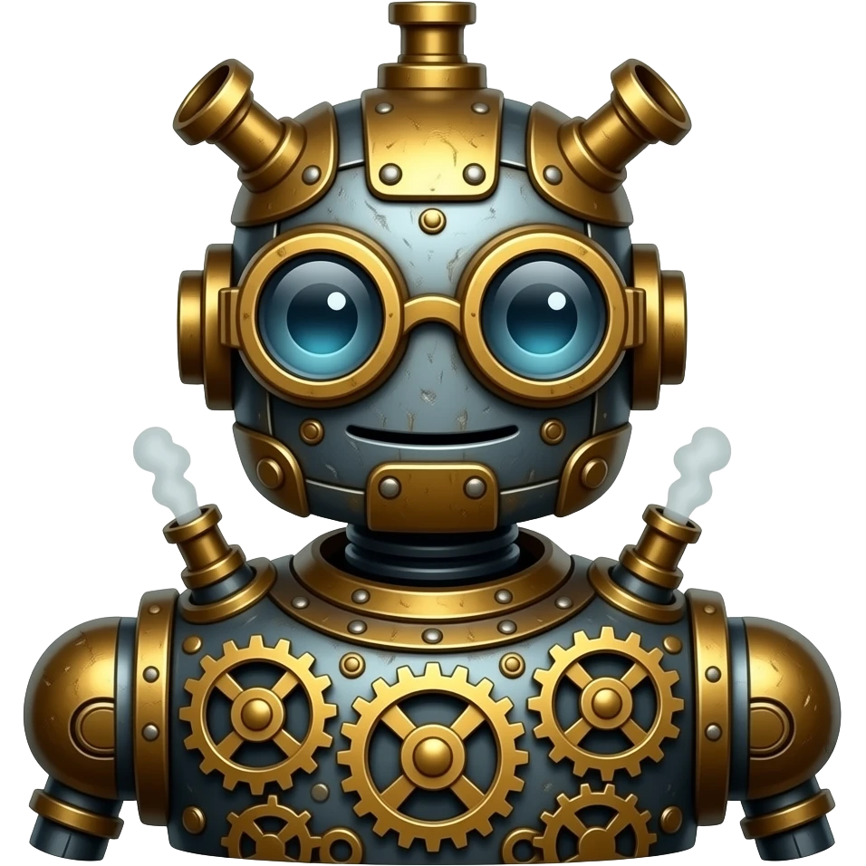 Steampunk robot emoji