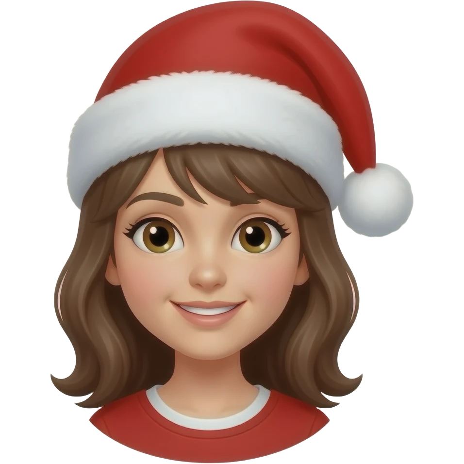 girl with santa hats portrait emoji