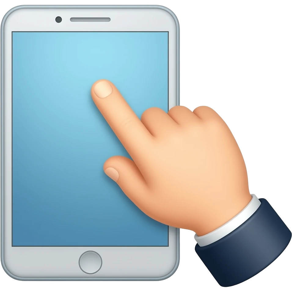 Screen pointing hand emoji