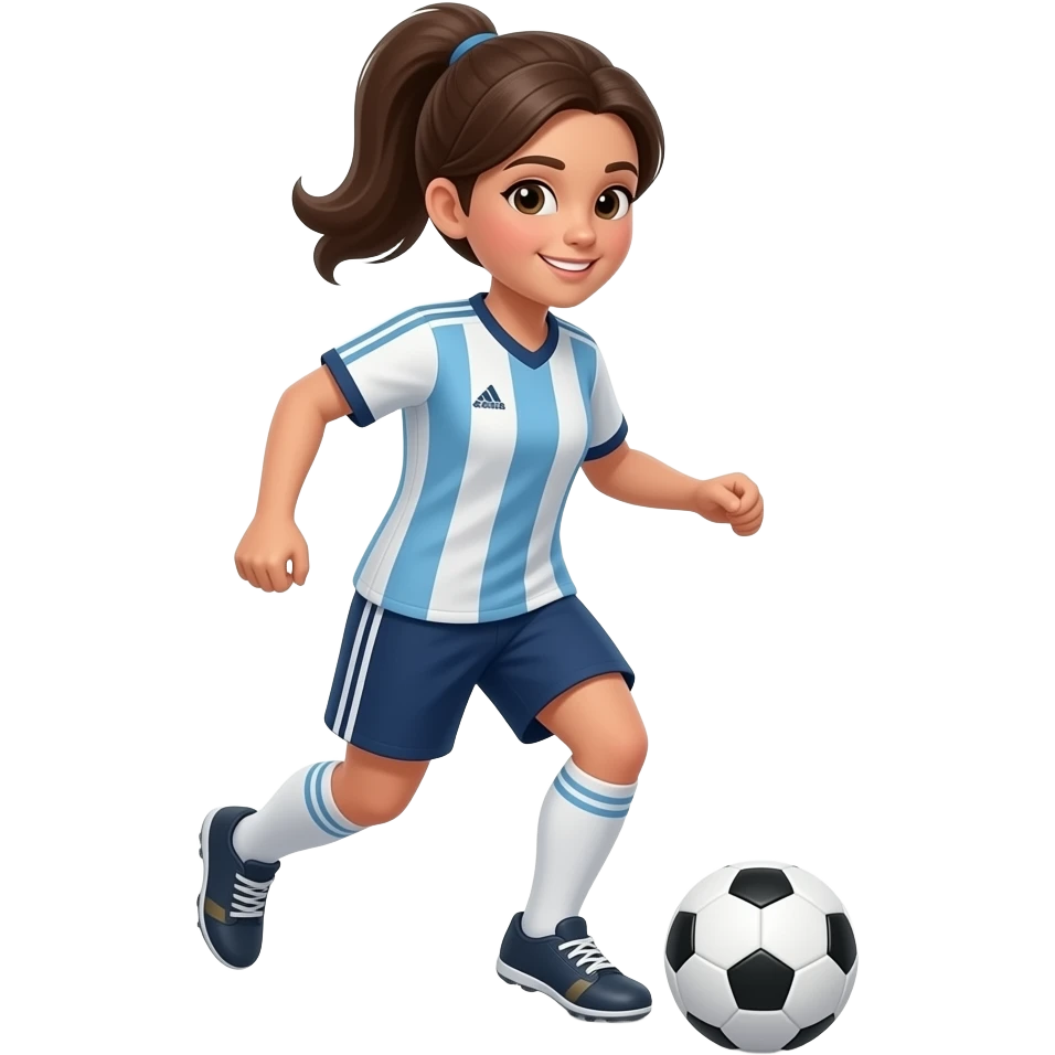 Hazme un emoji de una chica jugando fut con el emoji