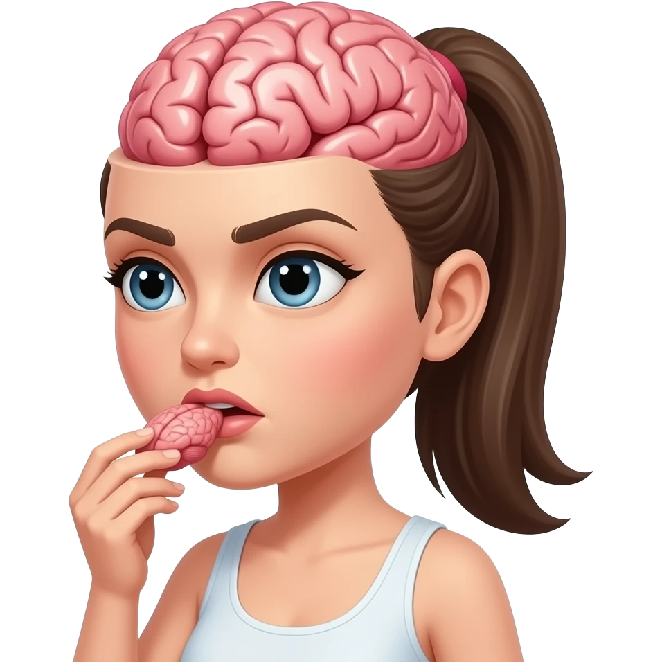 She eating his brains no smile bigger brain emoji