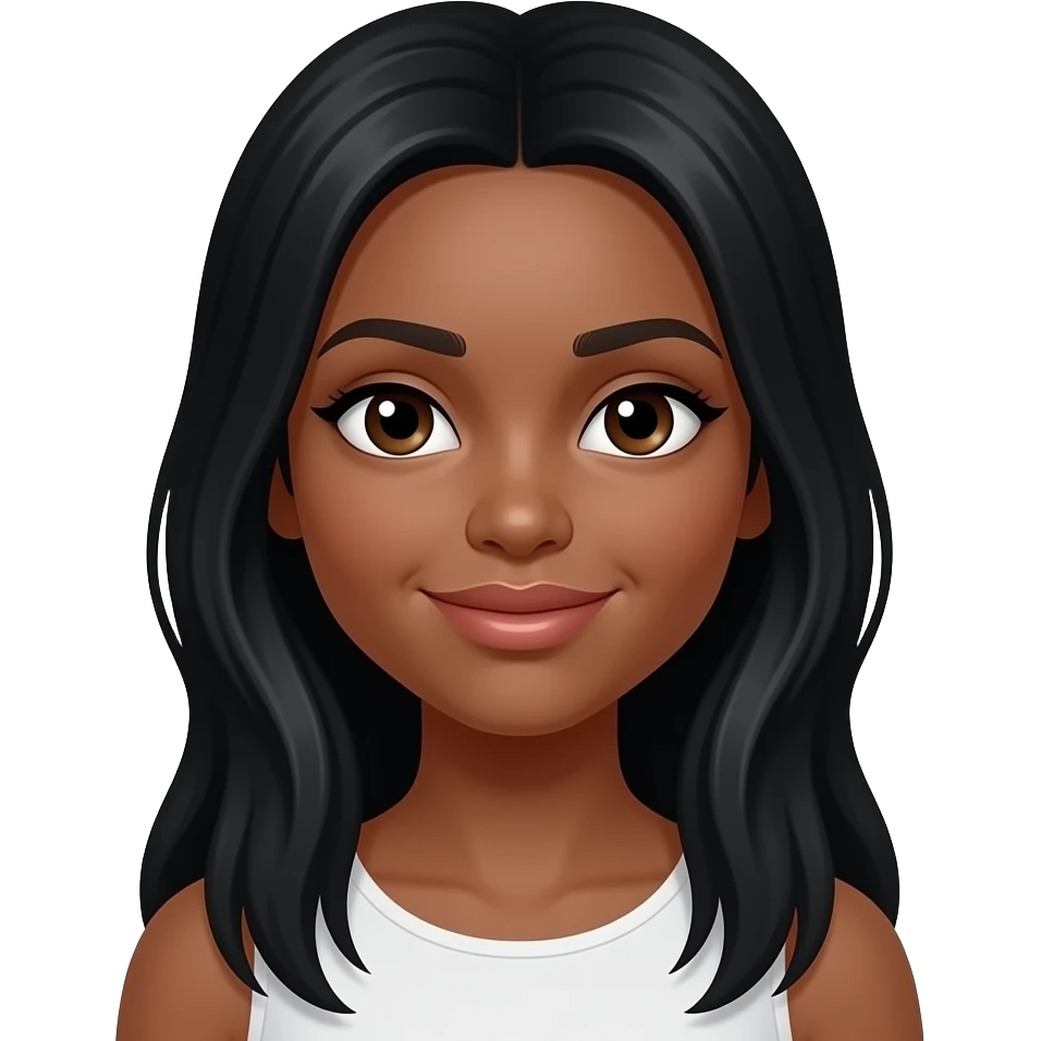 A girl with dark tan skin and long black hair emoji