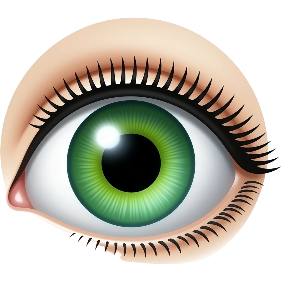 hazme un ojo verde con pestaña y sin nada alrededor emoji