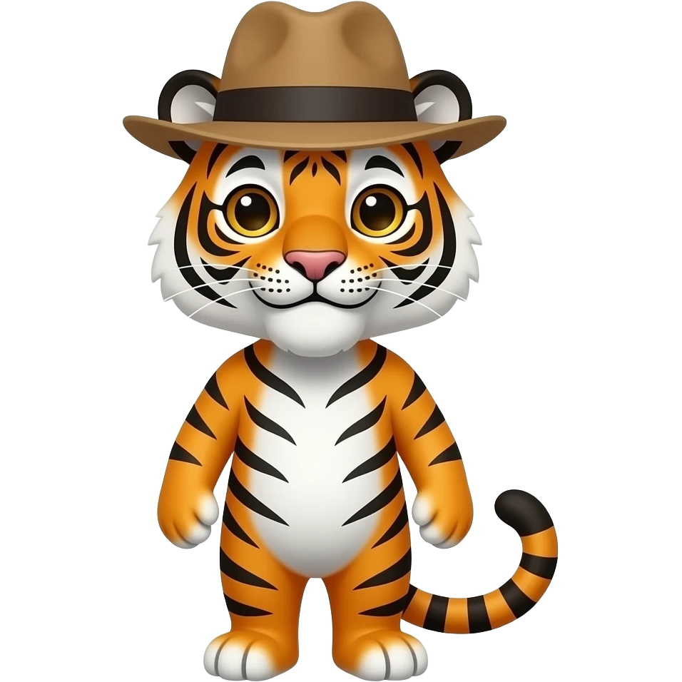 Tigre con sombrero emoji