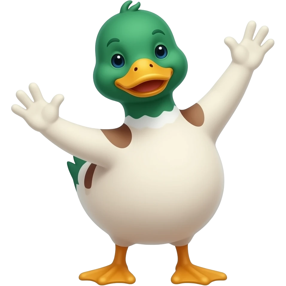 Duck doing arobics emoji