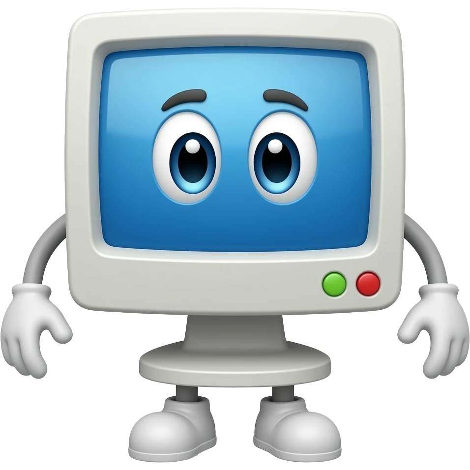 computadora con pies y manos emoji