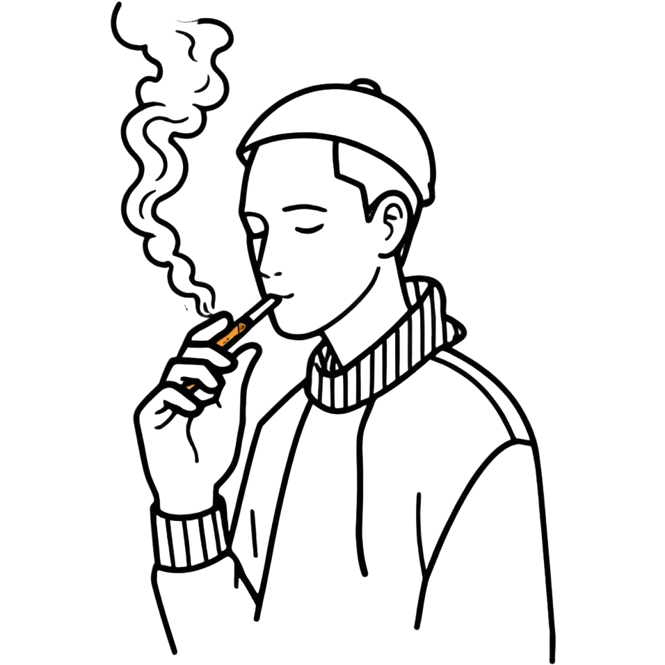 Hombre fumando mota emoji