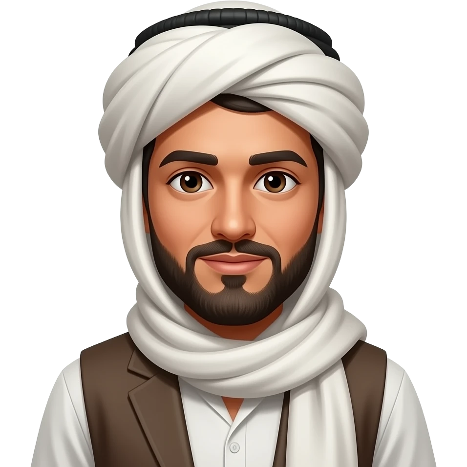 afghani man wearing face scarf emoji