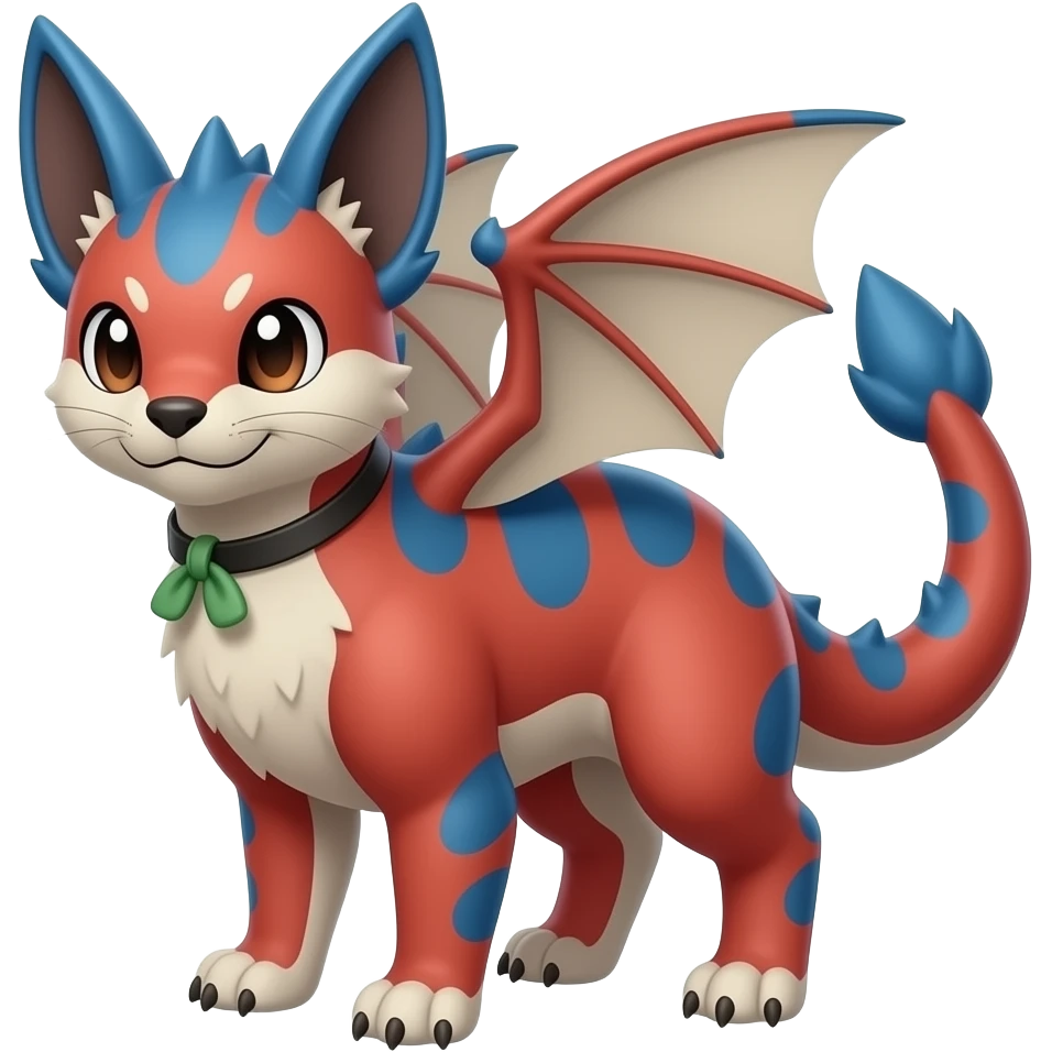 scaly digitigrade quadrupedal Red and blue Vaporeon-Salandit-Toothless-hybrid emoji