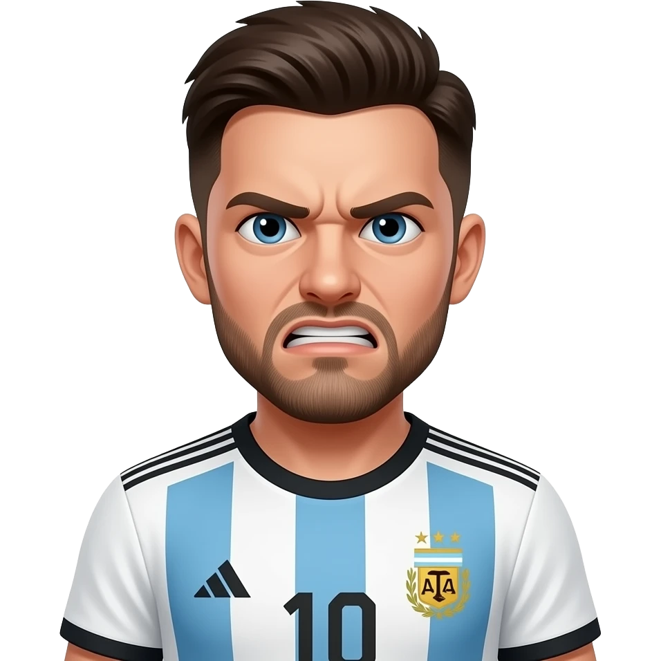 frustated guy with argentinian soccer jersey emoji